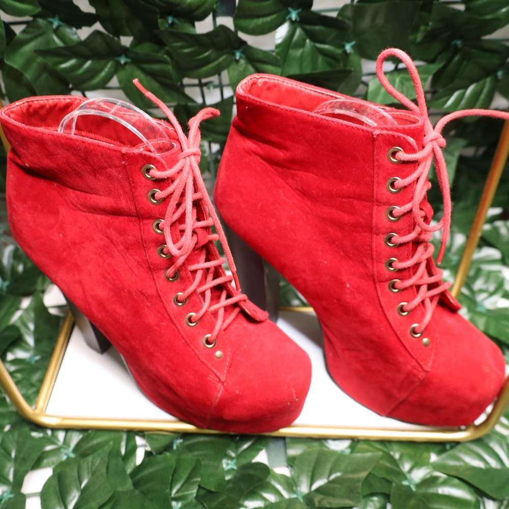 Velvet Red Bootie - Picture 4 of 4